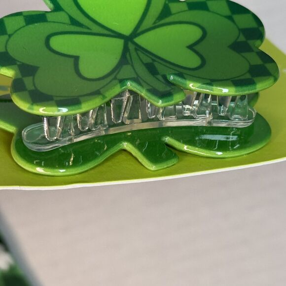 Feelin' Lucky Set of 2 St Patrick's Day Pony Tail Hair Twister and Claw Clip NEW - Picture 6 of 8